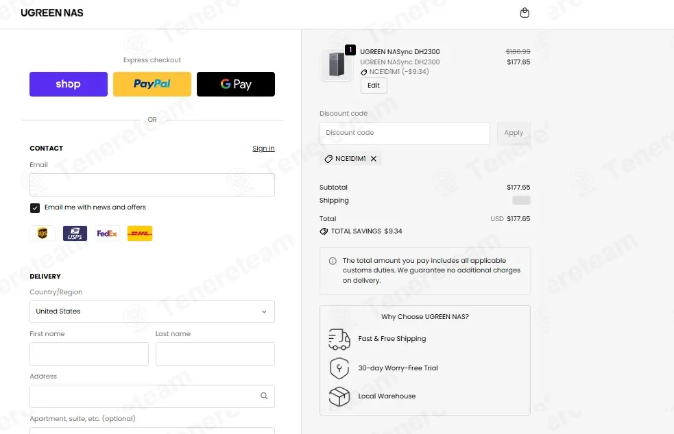 Ugreen NAS apply coupon code