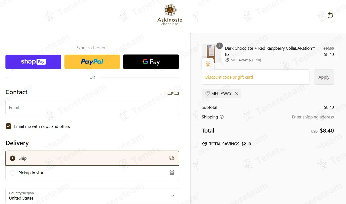 Askinosie Chocolate coupon code: 20% off with MELTAWAY. Tested and valid as 1 year ago.