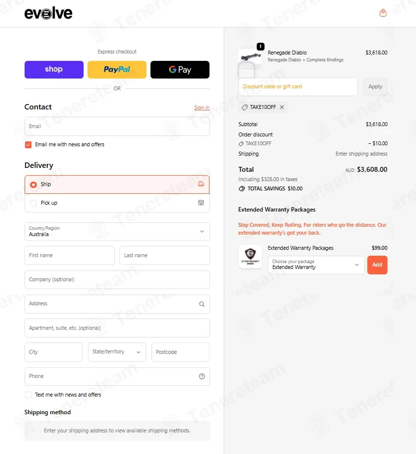 Evolve Skateboards Australia coupon code: $10 off with TAKE10OFF. Tested and valid as 1 month ago.