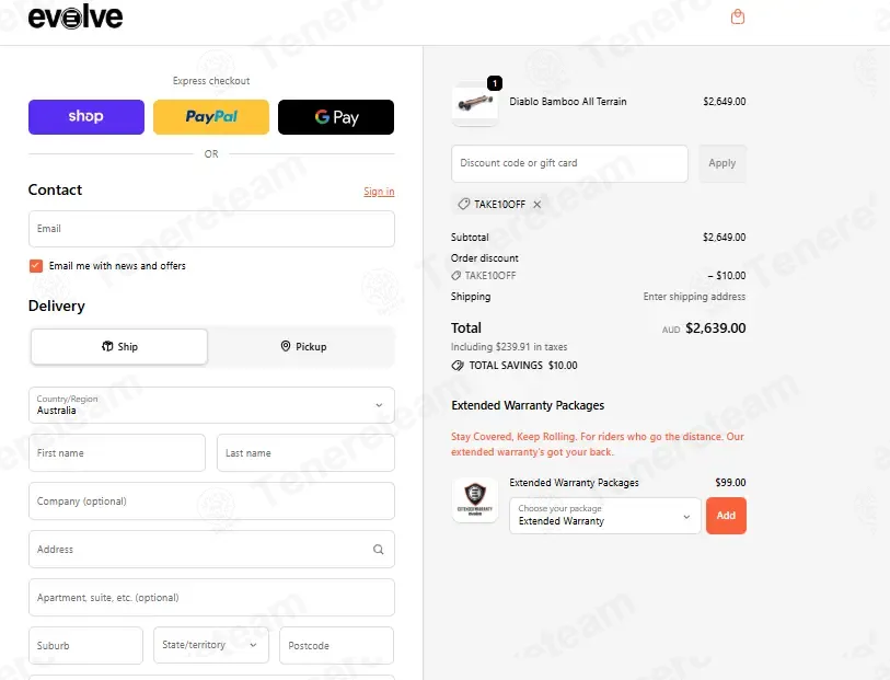 Evolve Skateboards Australia coupon code: $10 off with TAKE10OFF. Tested and valid as 1 month ago.