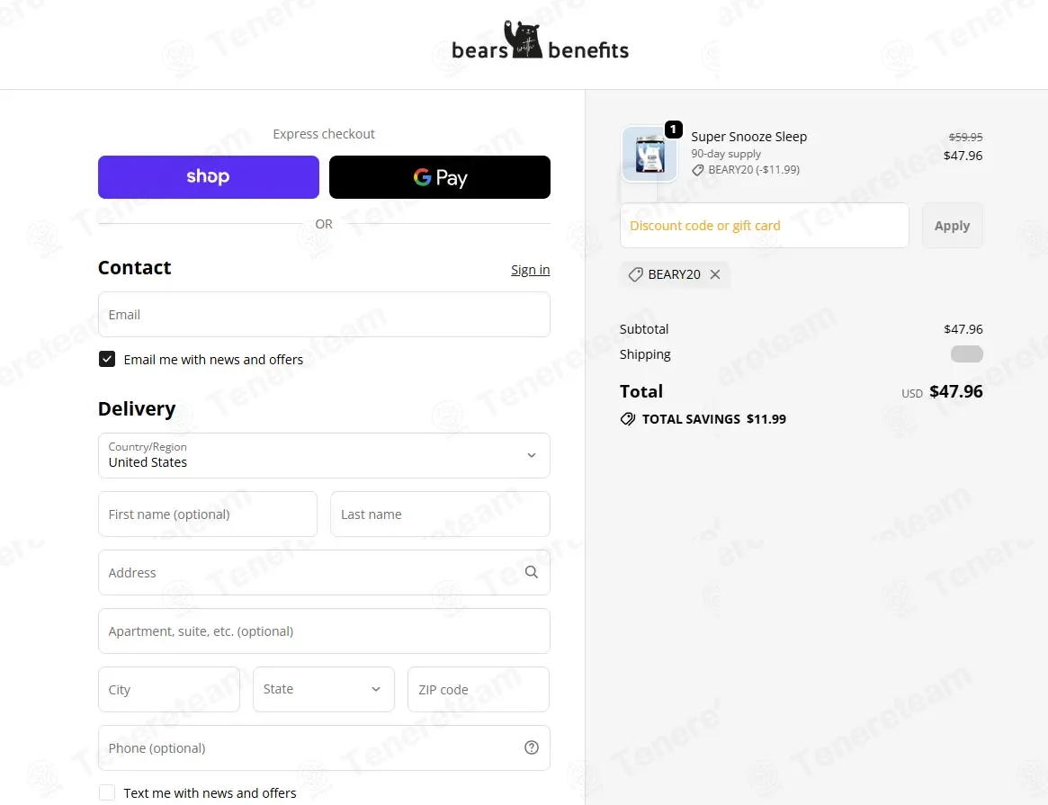 Bears with Benefits US coupon code: 20% off with BEARY20. Tested and valid as 1 month ago.