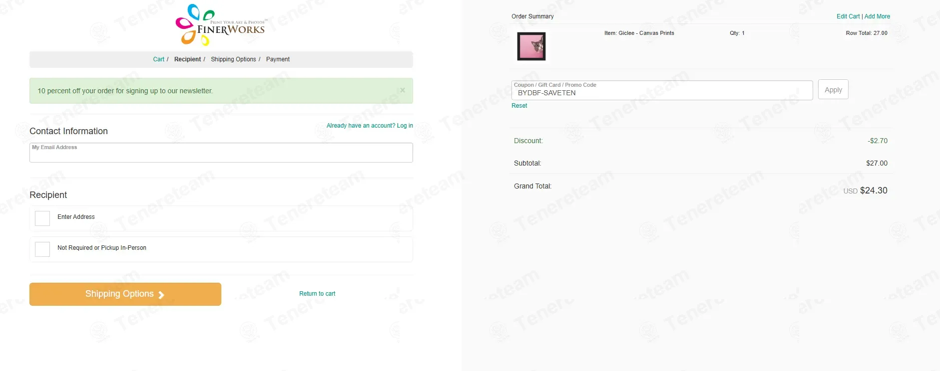 Finerworks coupon code: 10% off with BYDBF-SAVETEN. Tested and valid as 3 months ago.