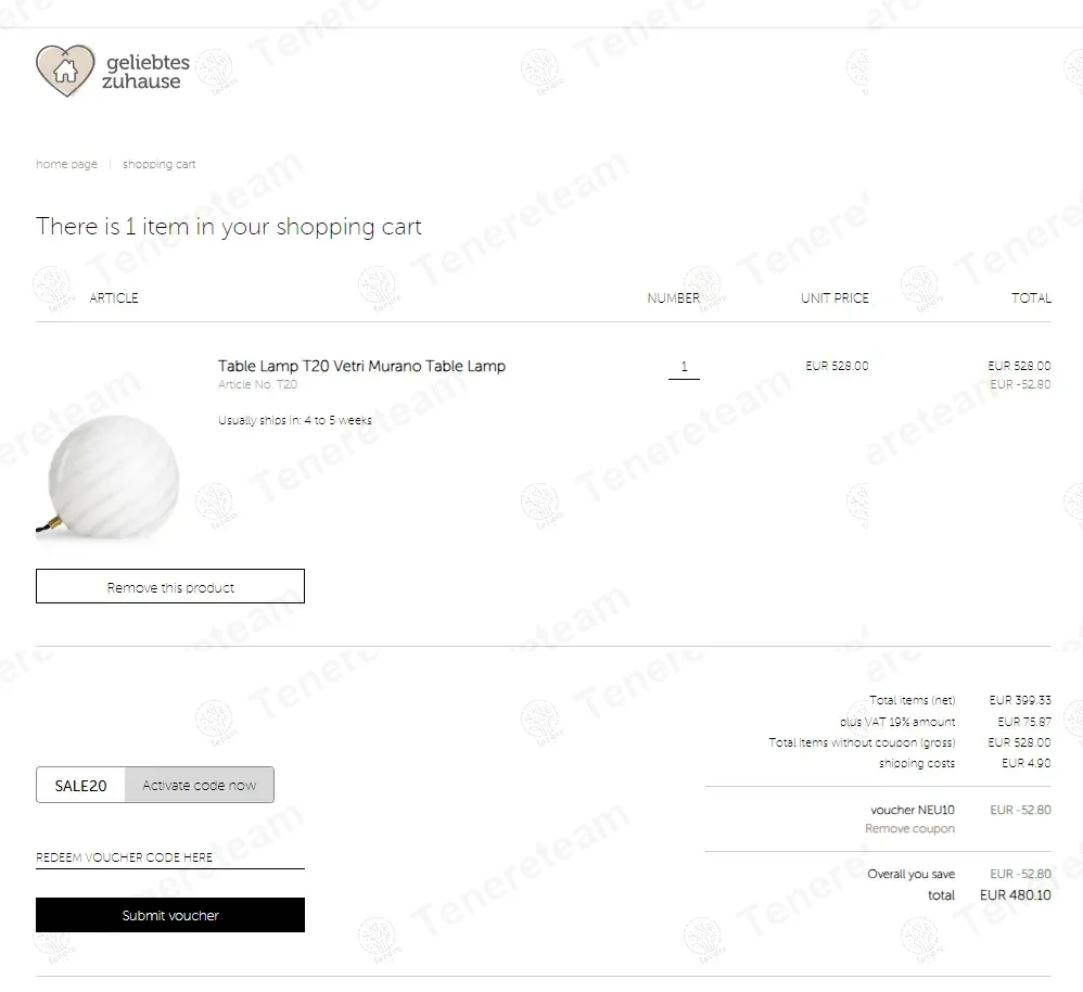 Geliebtes Zuhause coupon code: 10% off with NEU10. Tested and valid as 1 year ago.