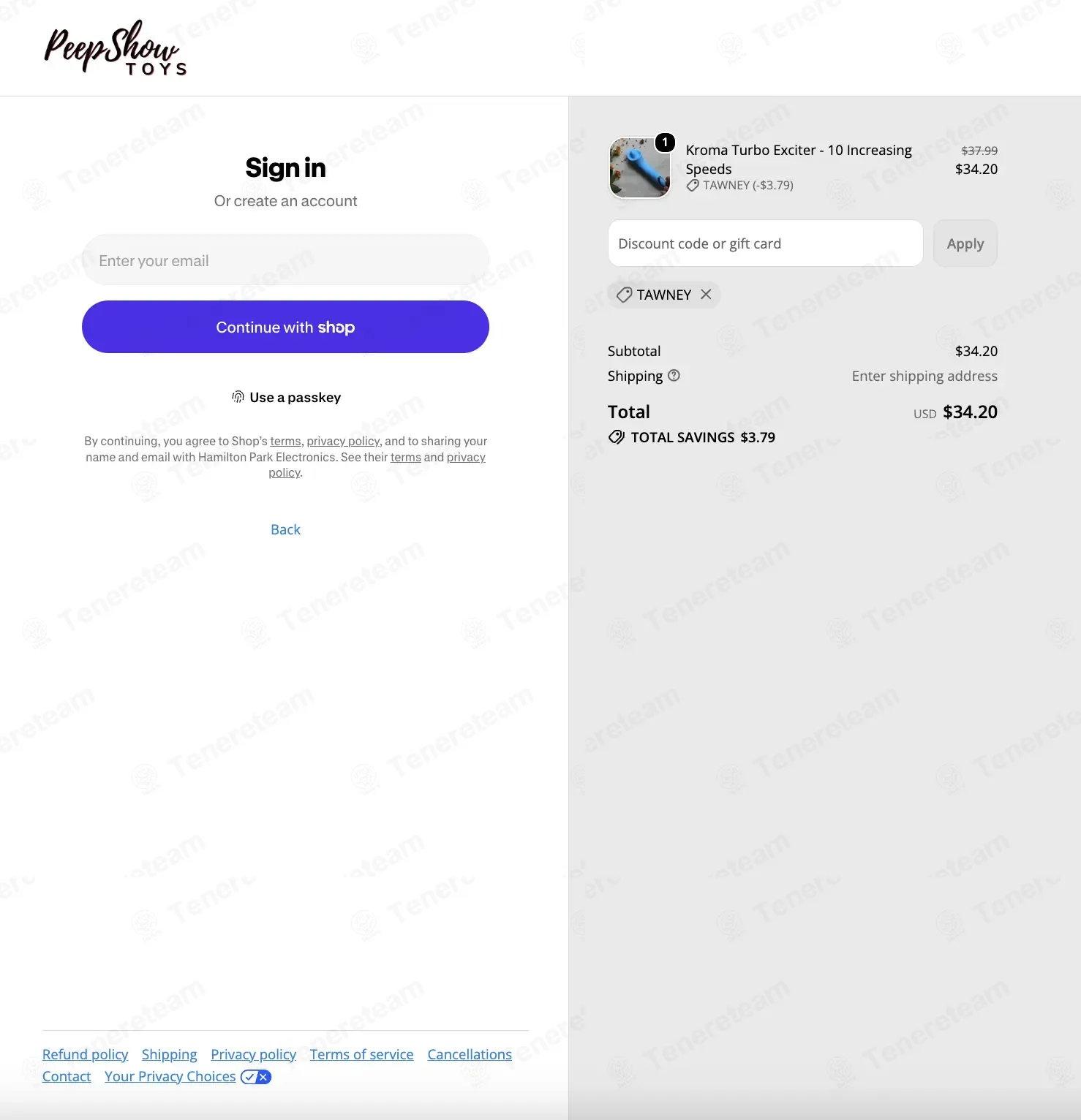 Peep Show Toys coupon code: 10% off with TAWNEY. Tested and valid as 3 weeks ago.