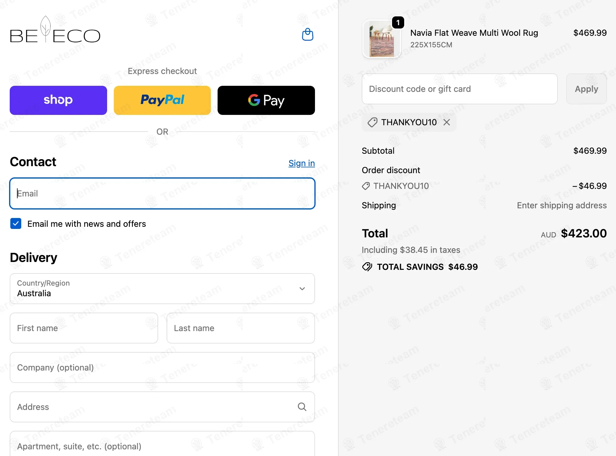 BeEco AU coupon code: 10% off with THANKYOU10. Tested and valid as 9 months ago.