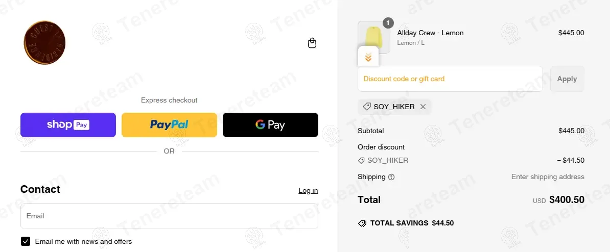 Guest In Residence coupon code: 10% off with SOY_HIKER. Tested and valid as 1 year ago.