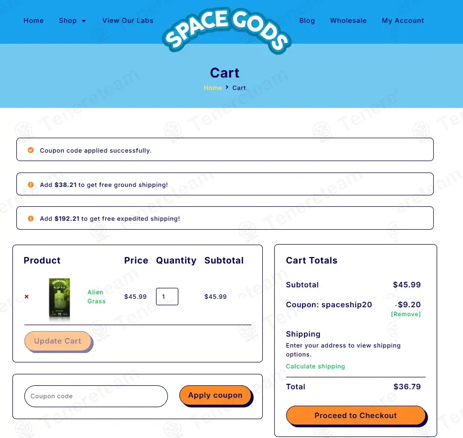Space Gods coupon code: 20% off with SPACESHIP20. Tested and valid as 11 months ago.