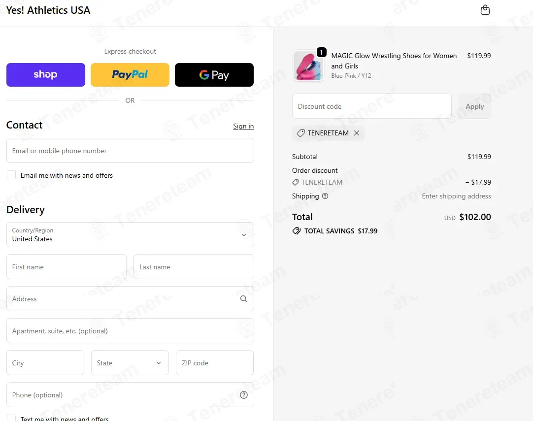 Yes Athletics USA coupon code: 15% off with TENERETEAM. Tested and valid as 3 weeks ago.