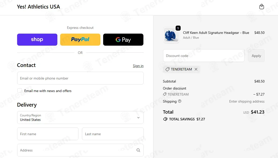 Yes Athletics USA coupon code: 15% off with TENERETEAM. Tested and valid as 3 weeks ago.