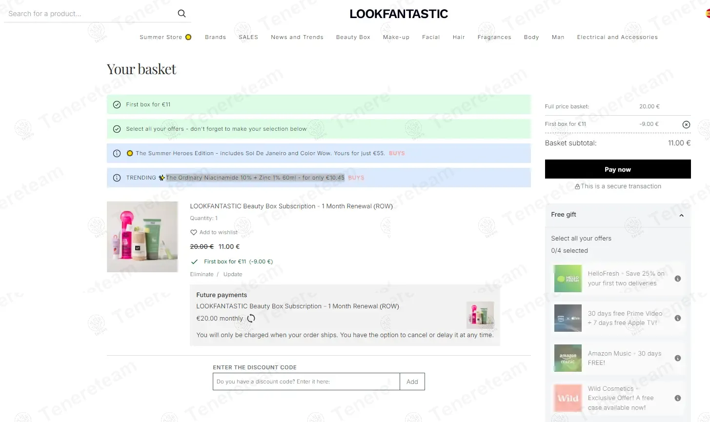 Lookfantastic ES coupon code: 45% off with FIRST11. Tested and valid as 1 year ago.