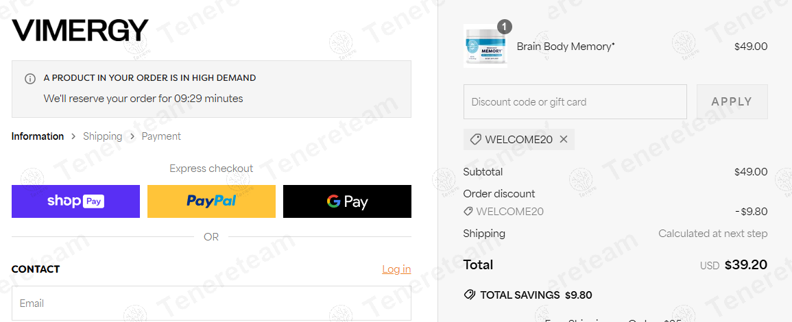 Vimergy coupon code: 20% off with WELCOME20. Tested and valid as 1 year ago.