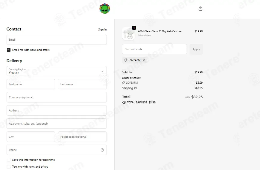 Smoke AFM coupon code: 20% off with LOVEAFM. Tested and valid as 1 month ago.