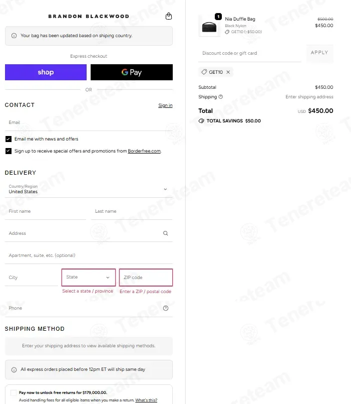 Brandon Blackwood coupon code: 10% off with GET10. Tested and valid as 6 months ago.