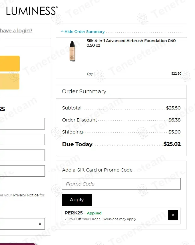 Luminess Cosmetics coupon code: 25% off with PERK25. Tested and valid as 1 year ago.
