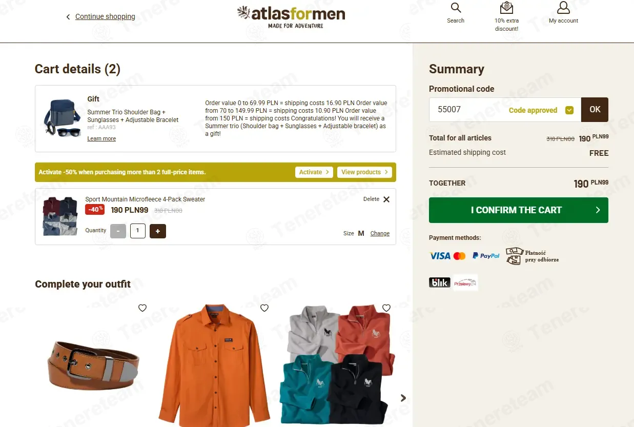 Atlas For Men PL coupon code: 10% off with 55007. Tested and valid as 3 weeks ago.