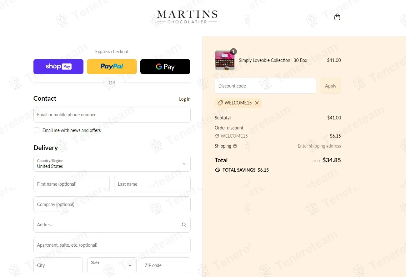 Martins Chocolatier coupon code: 15% off with WELCOME15. Tested and valid as 1 year ago.