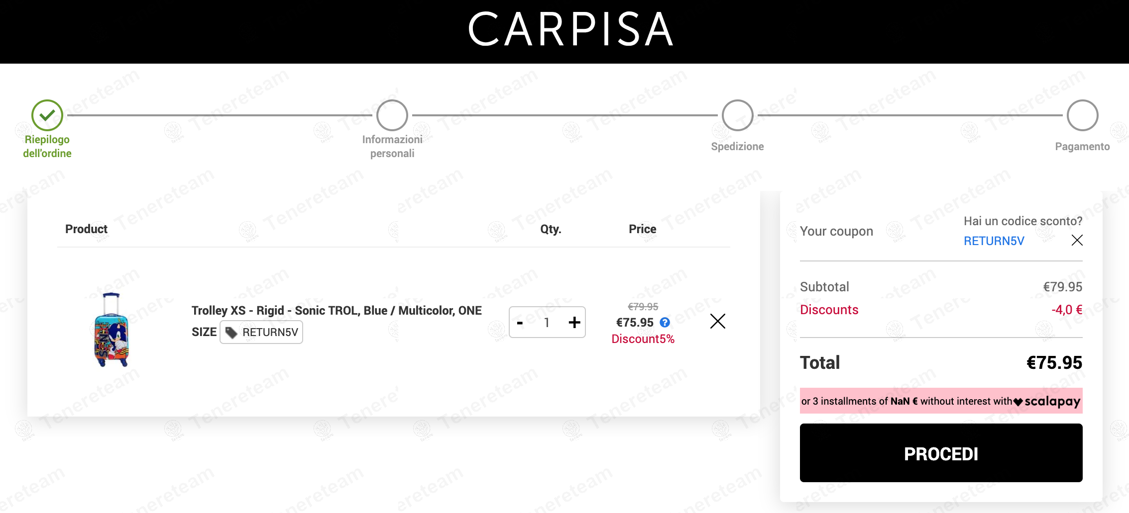 Carpisa coupon code: 5% off with RETURN5V. Tested and valid as 1 year ago.