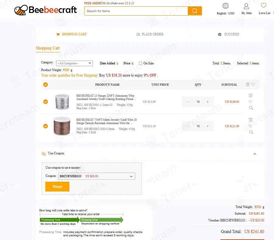 Beebeecraft coupon code: $20 off with BBCNEWREG20. Tested and valid as 4 days ago.