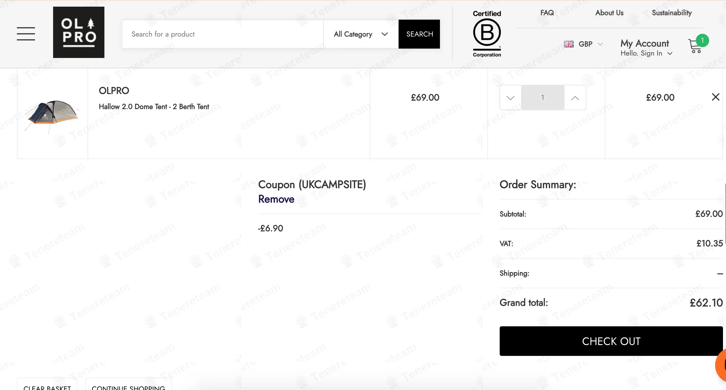 Olpro Shop coupon code: 10% off with UKCAMPSITE. Tested and valid as 9 months ago.