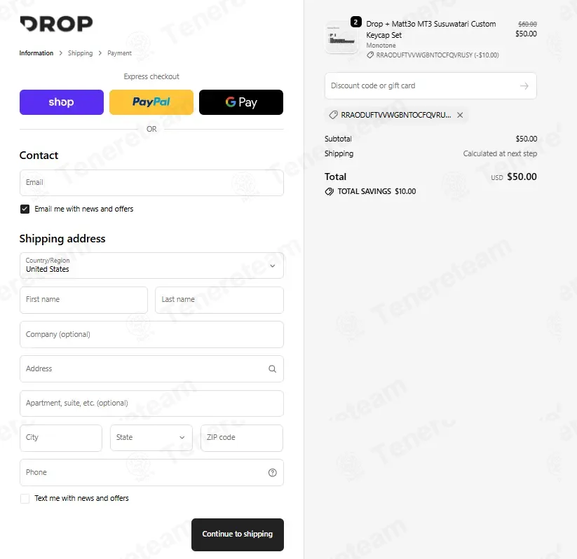 Drop coupon code: $10 off with RRAODUFTVVWGBNTOCFQVRUSY. Tested and valid as 2 weeks ago.