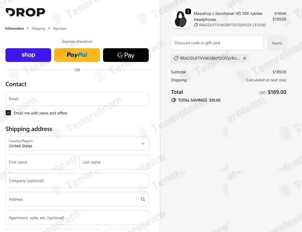 Drop coupon code: $10 off with RRAODUFTVVWGBNTOCFQVRUSY. Tested and valid as 2 weeks ago.