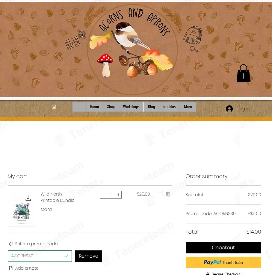 Acorns and Aprons coupon code: 30% off with ACORNS30. Tested and valid as 3 days ago.