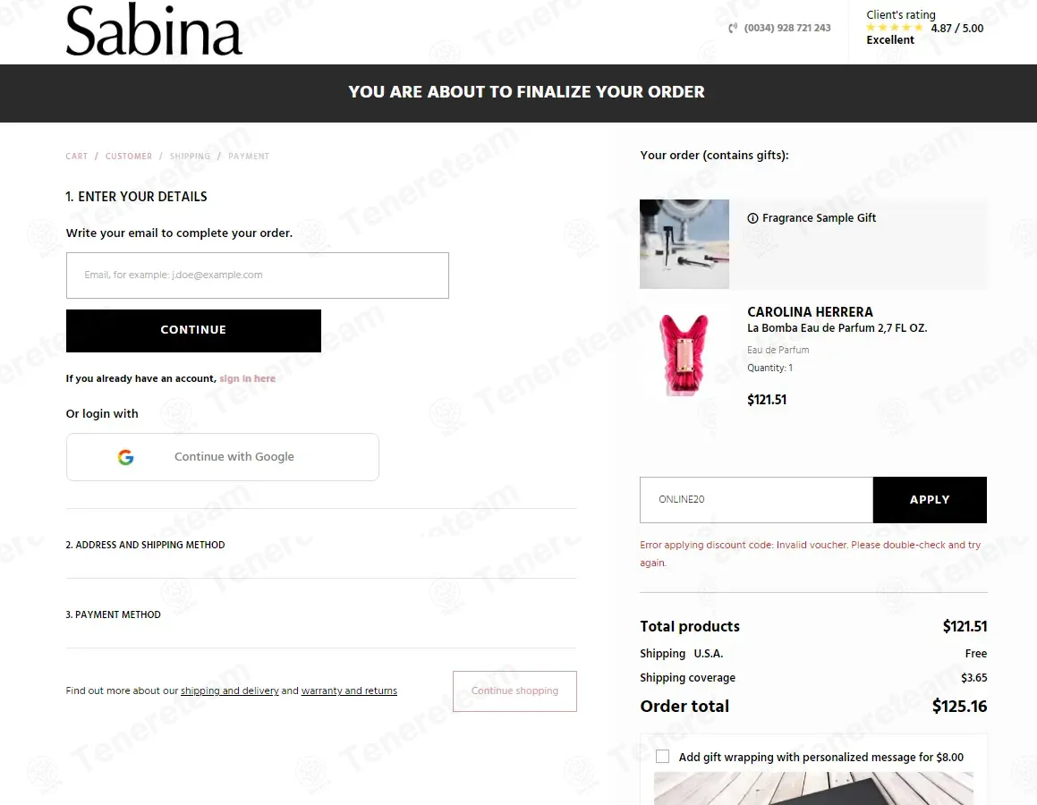 Sabina Store coupon code: $20 off with ONLINE20. Tested and valid as 1 month ago.