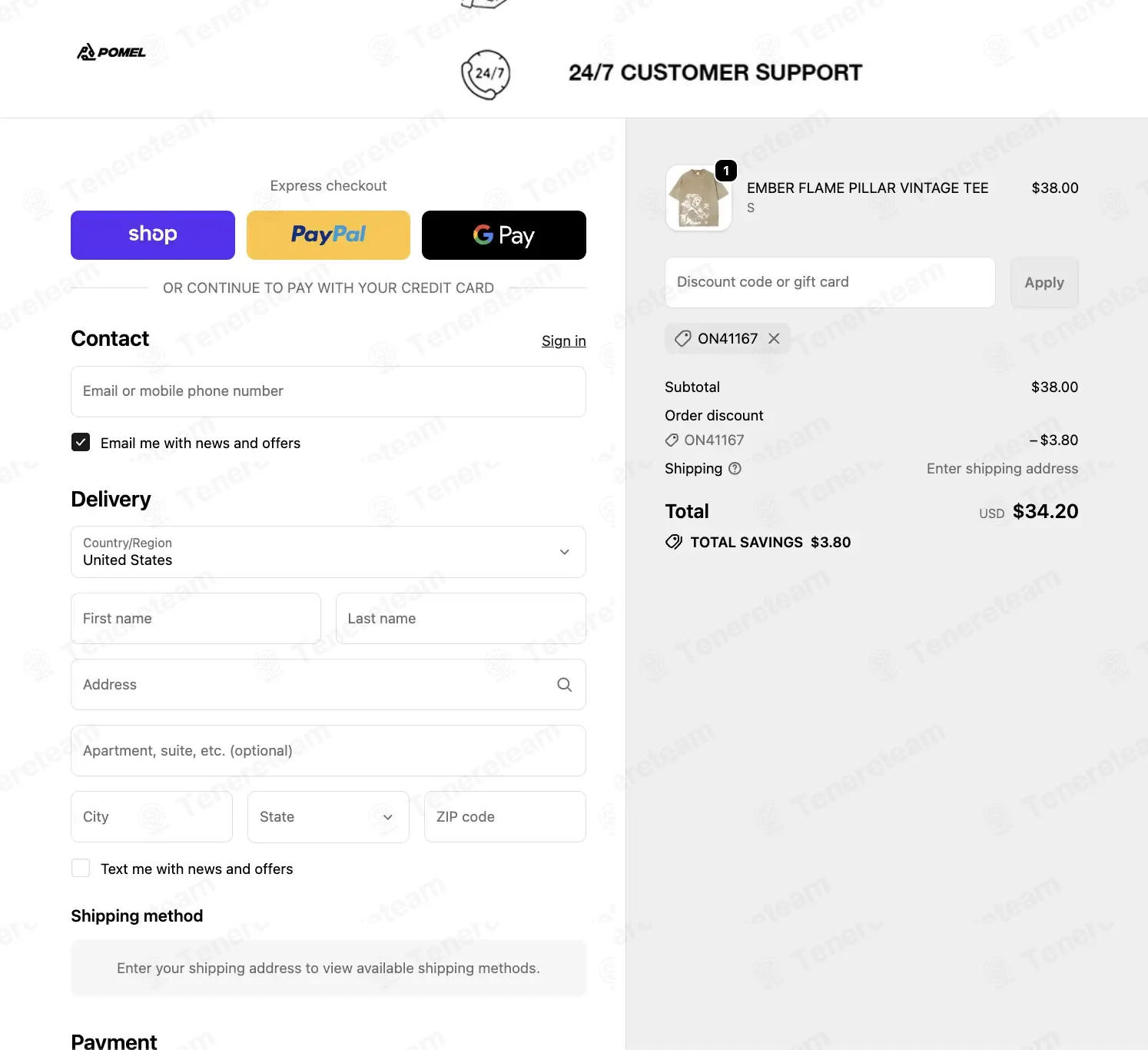 Pomel Clothing coupon code: 10% off with ON41167. Tested and valid as 1 month ago.