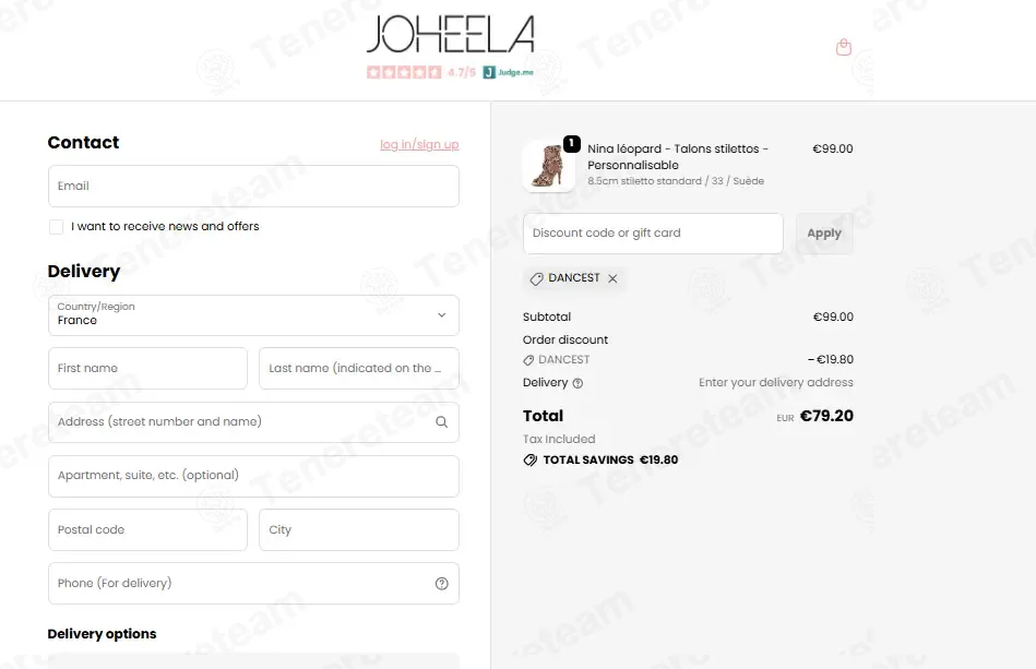 Joheela Shop coupon code: 20% off with DANCEST. Tested and valid as 1 month ago.