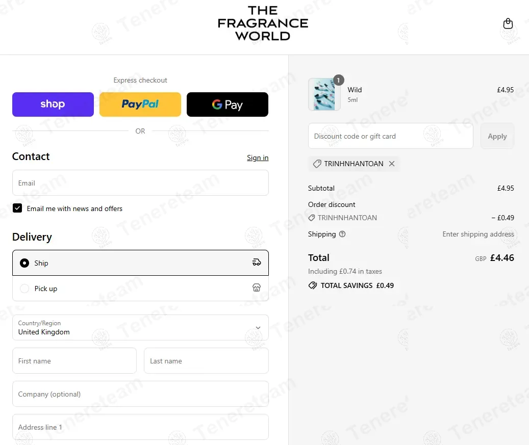 The Fragrance World apply coupon code