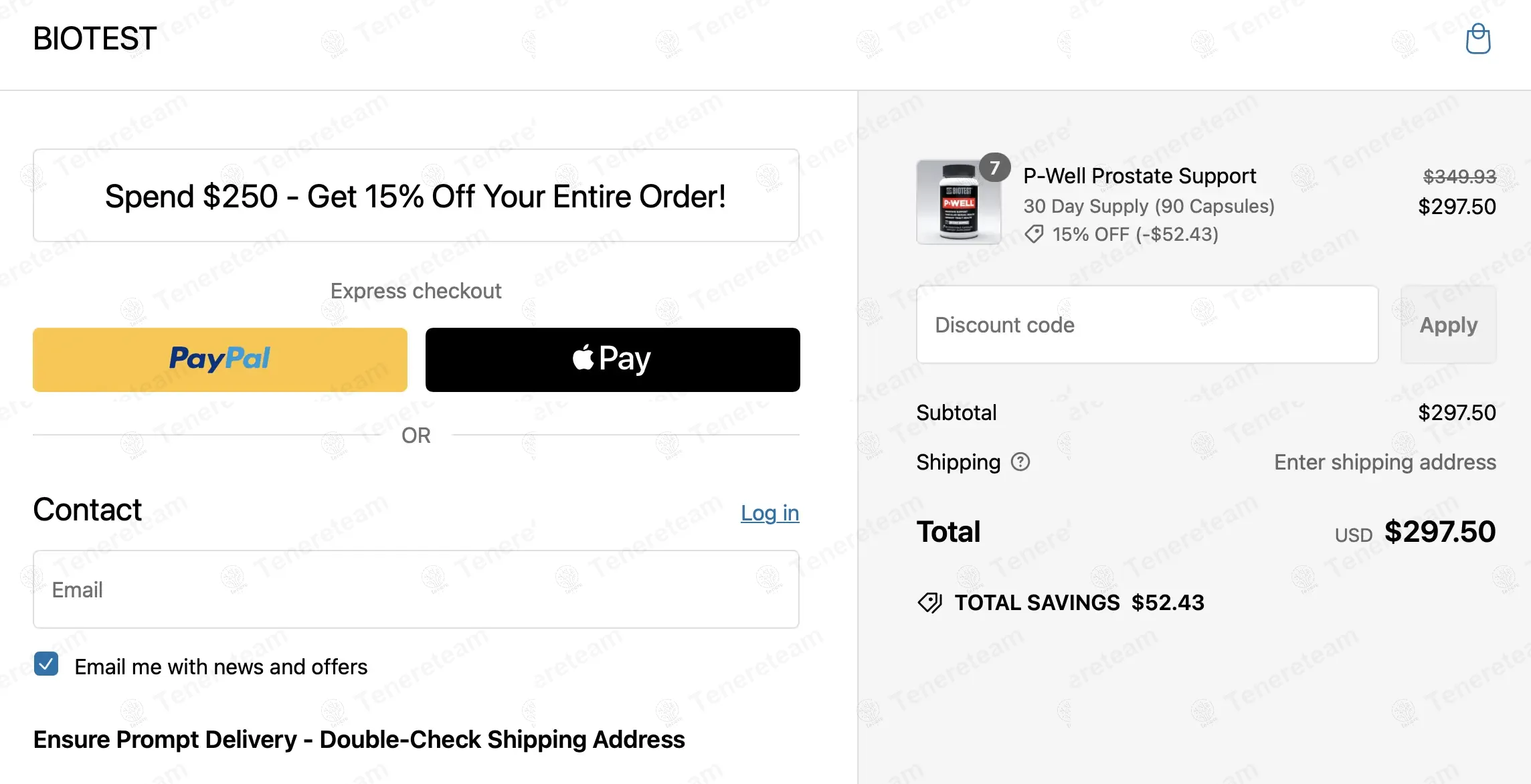 Biotest apply coupon code