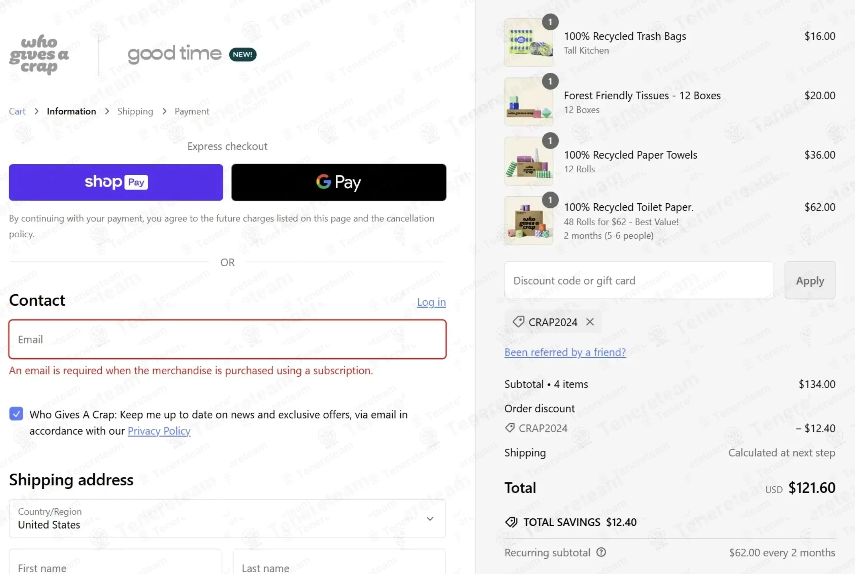 Who Gives A Crap coupon code: 20% off with CRAP2024. Tested and valid as 1 month ago.