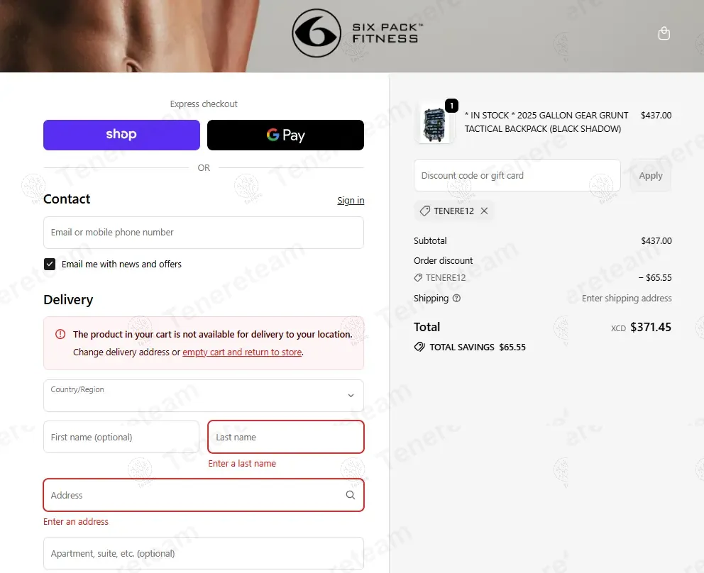 Gallon Gear coupon code: 13% off with TENERE12. Tested and valid as 9 months ago.