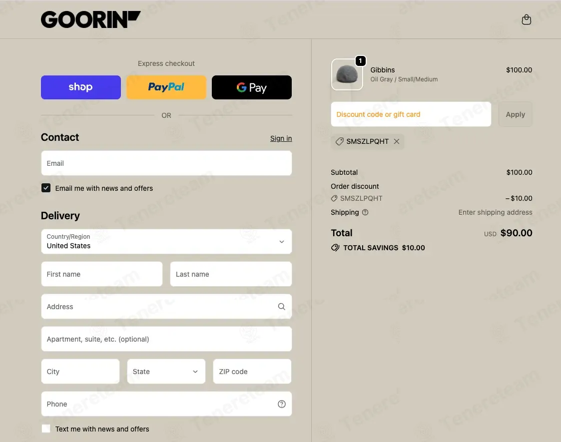 Goorin Brothers coupon code: 10% off with SMSZLPQHT. Tested and valid as 2 weeks ago.