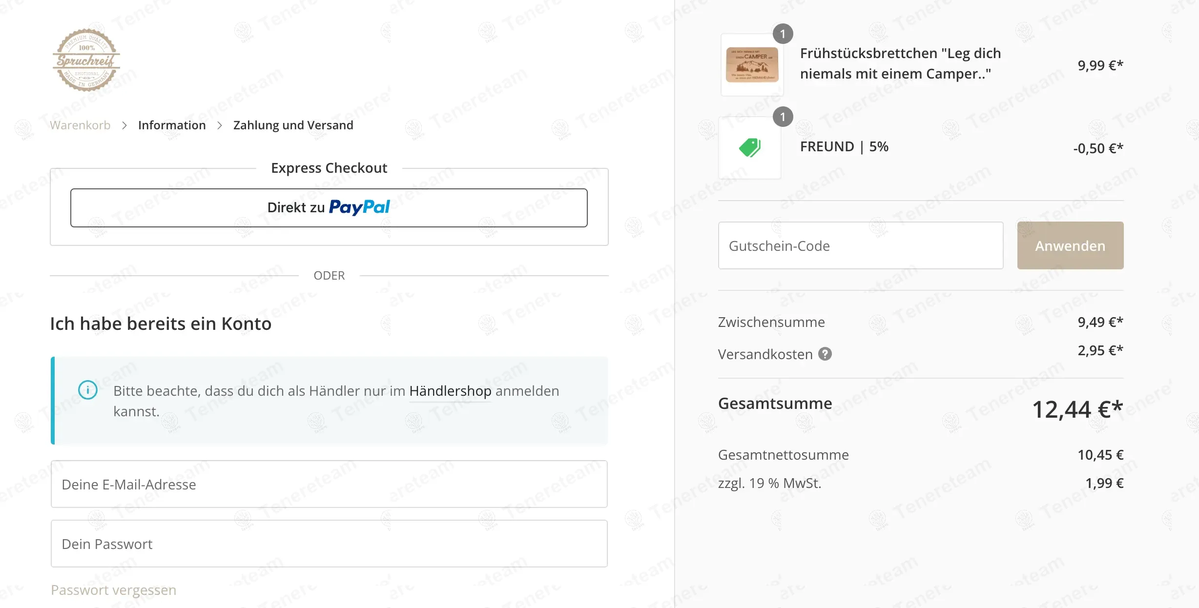Spruchreif-geschenke DE coupon code: 5% off with FREUND. Tested and valid as 1 year ago.