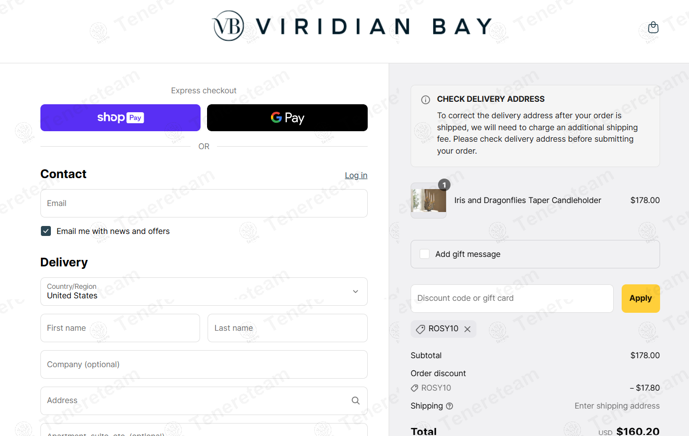 Viridian Bay coupon code: 10% off with ROSY10. Tested and valid as 1 year ago.