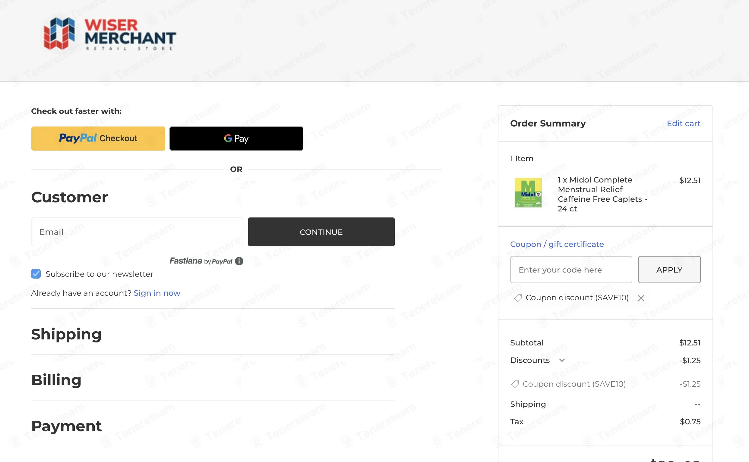Wiser Merchant coupon code verified as working at checkout