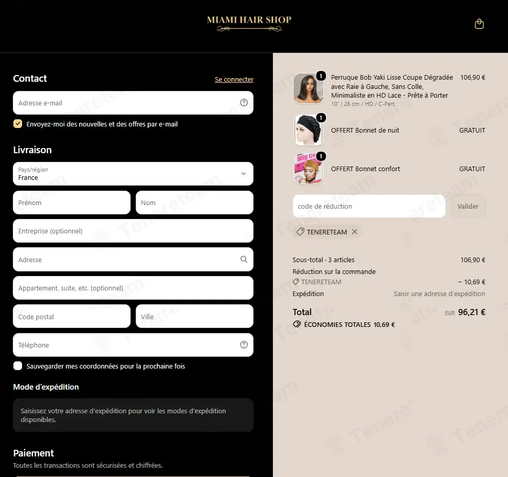 Miami Hair Shop coupon code: 10% off with TENERETEAM. Tested and valid as 1 month ago.