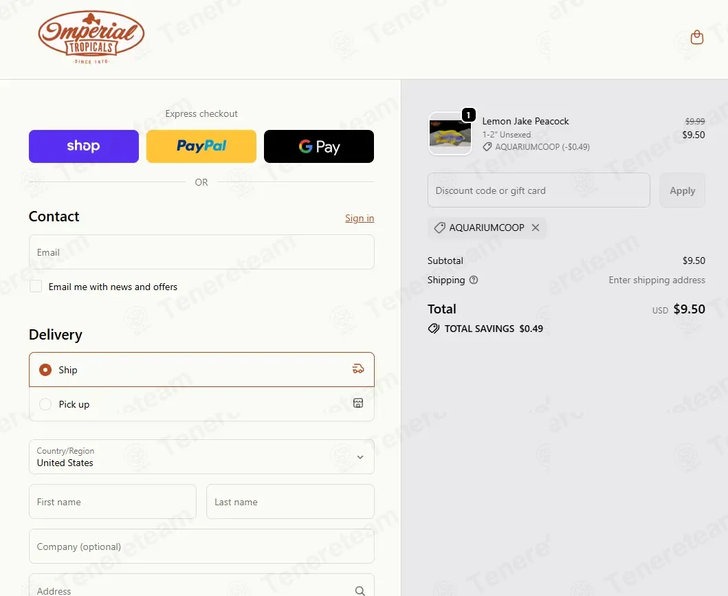 Imperial Tropicals coupon code: 5% off with AQUARIUMCOOP. Tested and valid as 7 months ago.