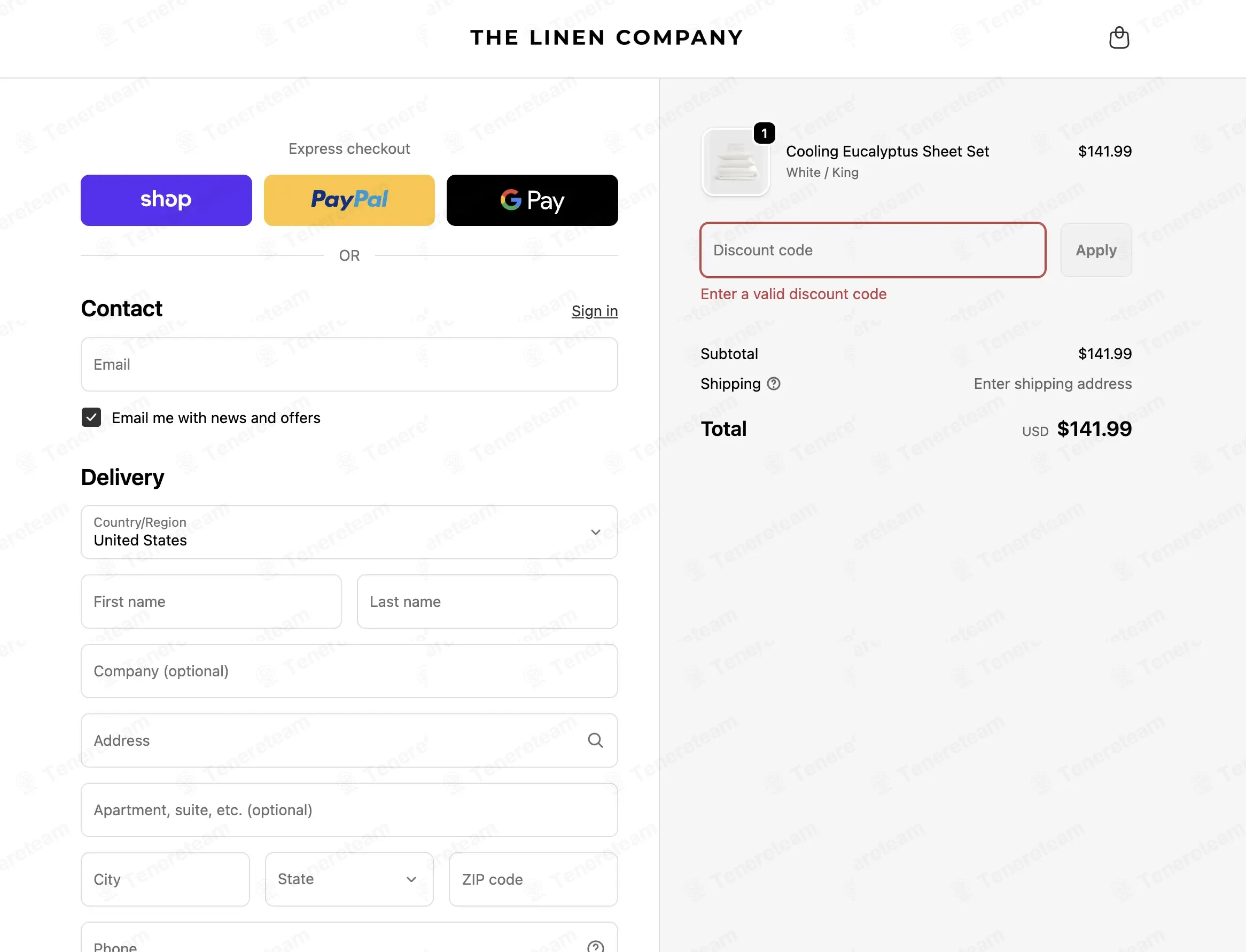 The Linen Company coupon code: 10% off with GET10. Tested and valid as 3 months ago.