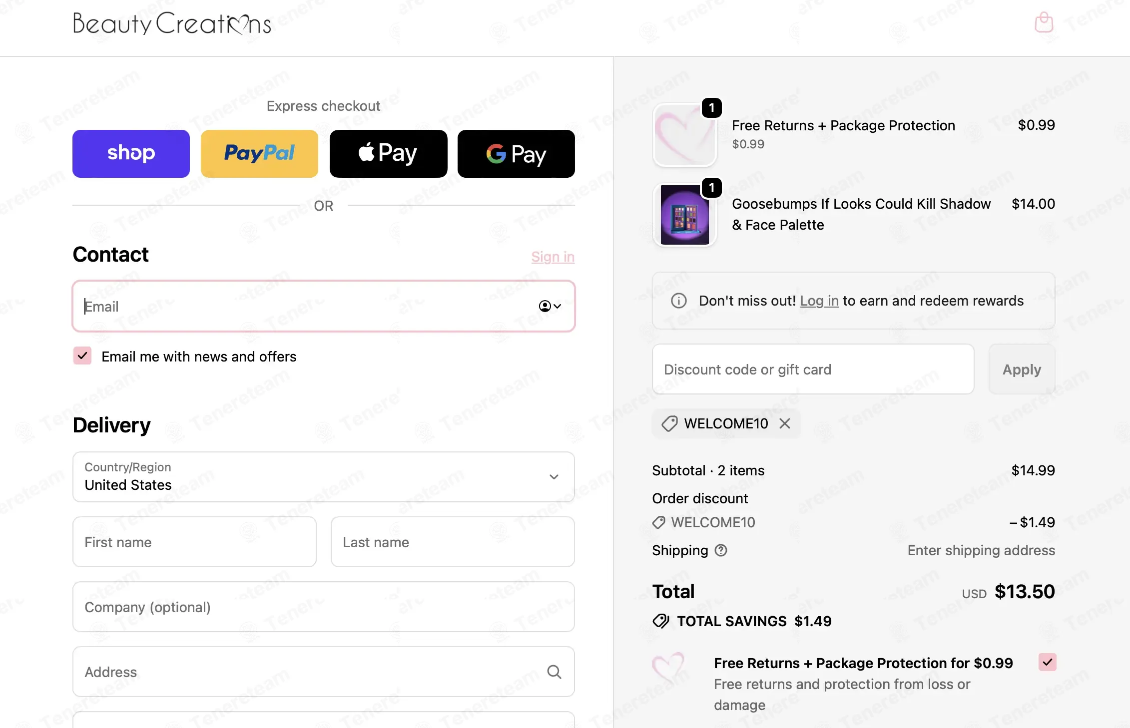 Beauty Creations Cosmetics coupon code: 10% off with WELCOME10. Tested and valid as 8 months ago.