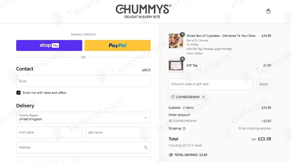 Chummys Bakery coupon code: 10% off with CJVH8GMBJ9HH. Tested and valid as 7 months ago.