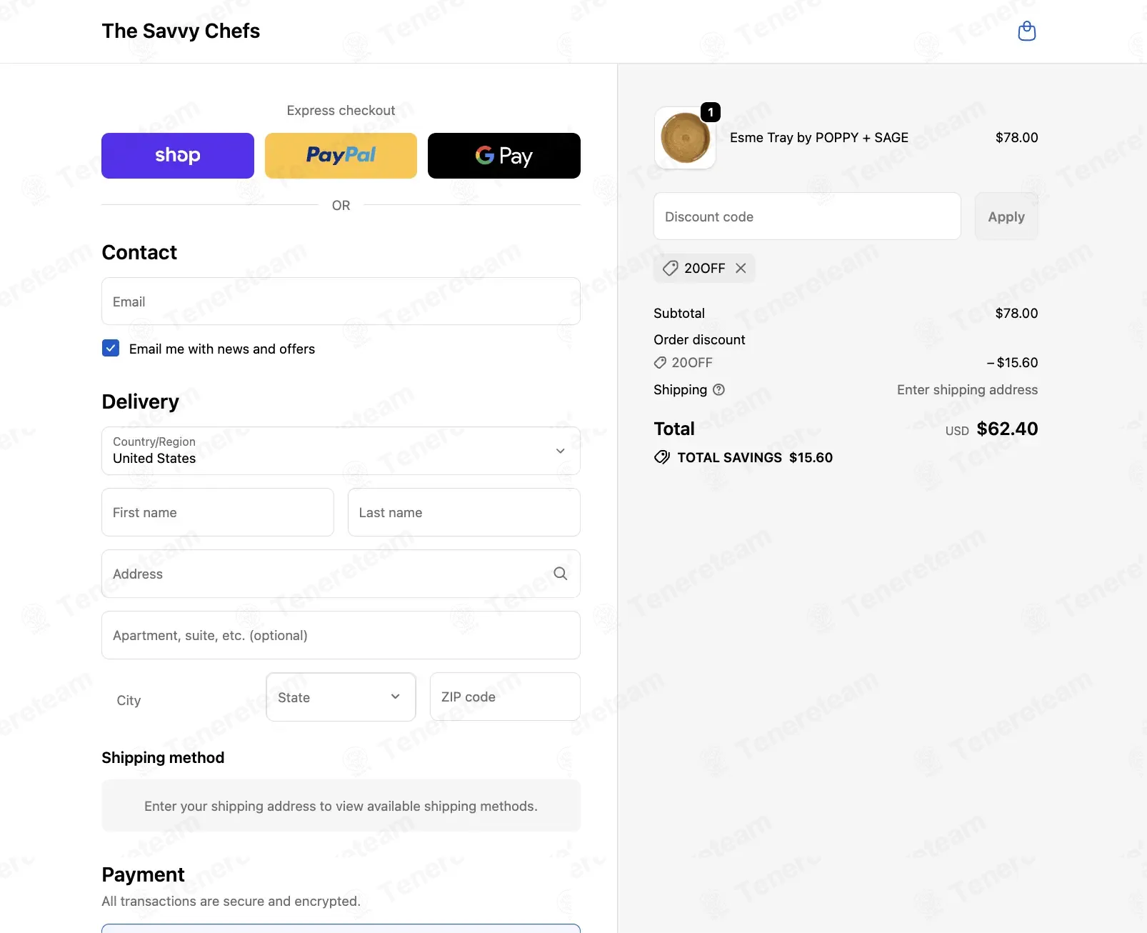 The Savvy Chefs coupon code: 20% off with 20OFF. Tested and valid as 4 months ago.