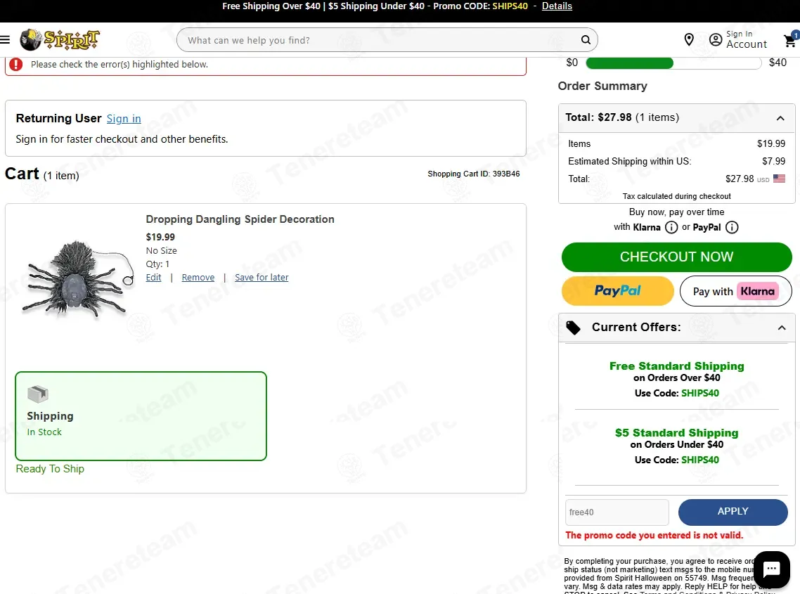 Spirit Halloween coupon code: Sale off with free40. Tested and valid as 1 month ago.