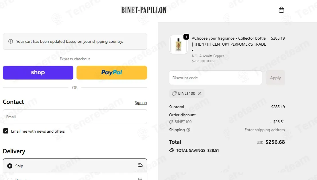 Binet Papillon coupon code: 10% off with BINET100. Tested and valid as 4 weeks ago.