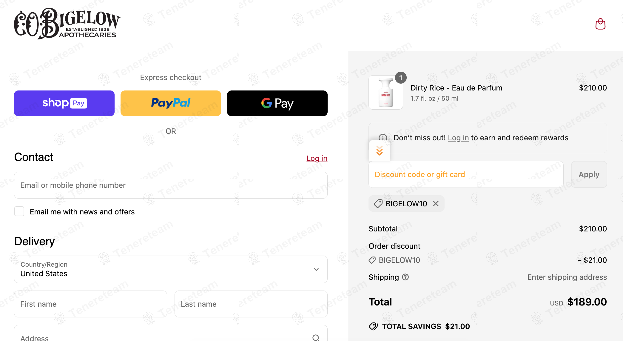 C.O. Bigelow Apothecaries coupon code: 10% off with BIGELOW10. Tested and valid as 1 year ago.