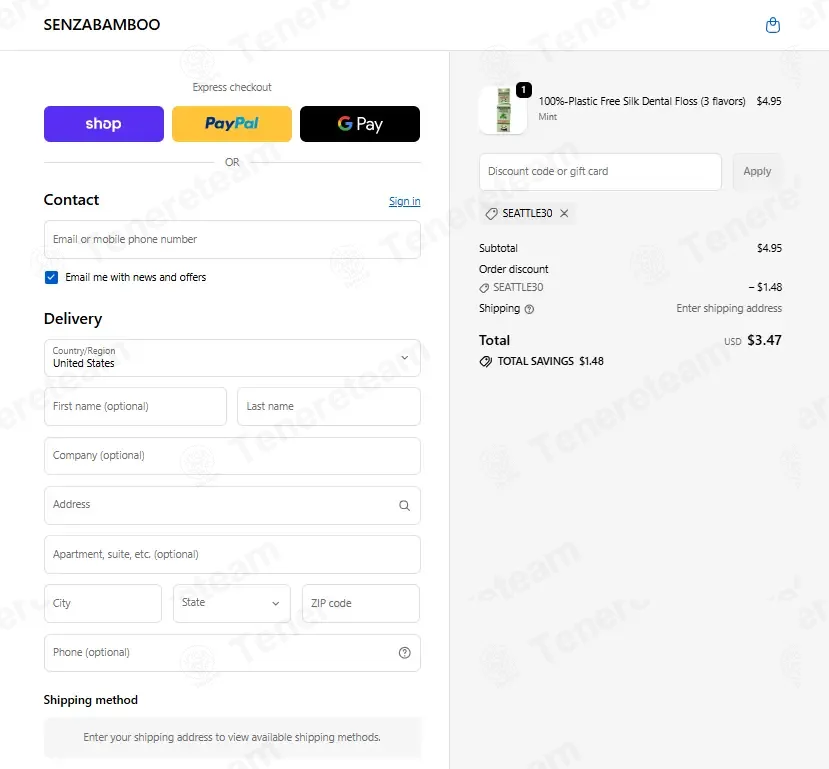 Senza Bamboo coupon code: 30% off with SEATTLE30. Tested and valid as 1 month ago.