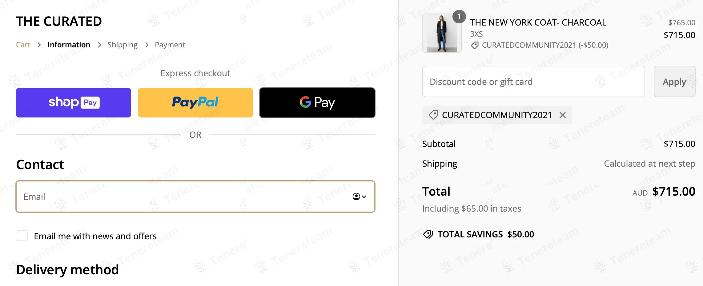 The Curated AU coupon code: $50 off with CURATEDCOMMUNITY2021. Tested and valid as 9 months ago.