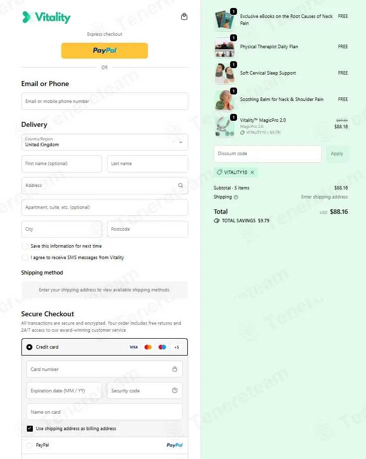 My Vitality Store apply coupon code