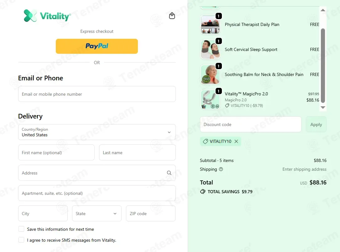 My Vitality Store coupon code: 10% off with VITALITY10. Tested and valid as 4 weeks ago.